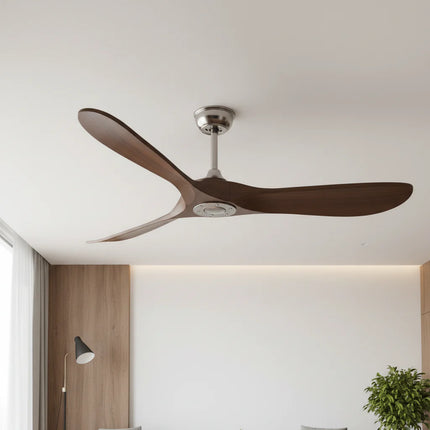 Ventilateur Plafond Silencieux - Argent et ABS Marron Foncé
