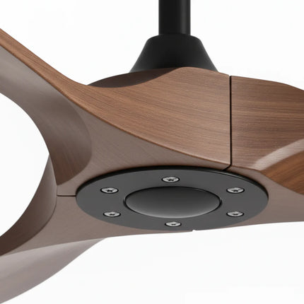 Ventilateur Plafond Silencieux - Noir et ABS Marron Foncé