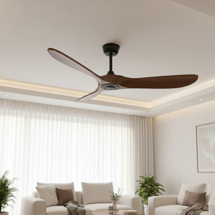Ventilateur Plafond Silencieux - Noir et ABS Marron Foncé