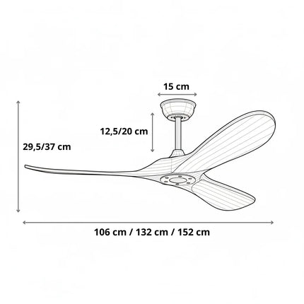 Ventilateur Plafond Silencieux - Argent et ABS Marron Foncé