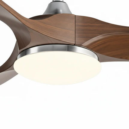 Ventilateur Plafond Silencieux - Argent et ABS Marron Foncé