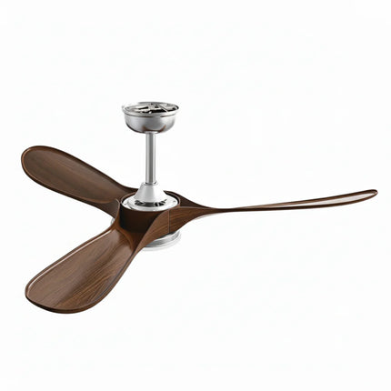 Ventilateur Plafond Silencieux - Argent et ABS Marron Foncé