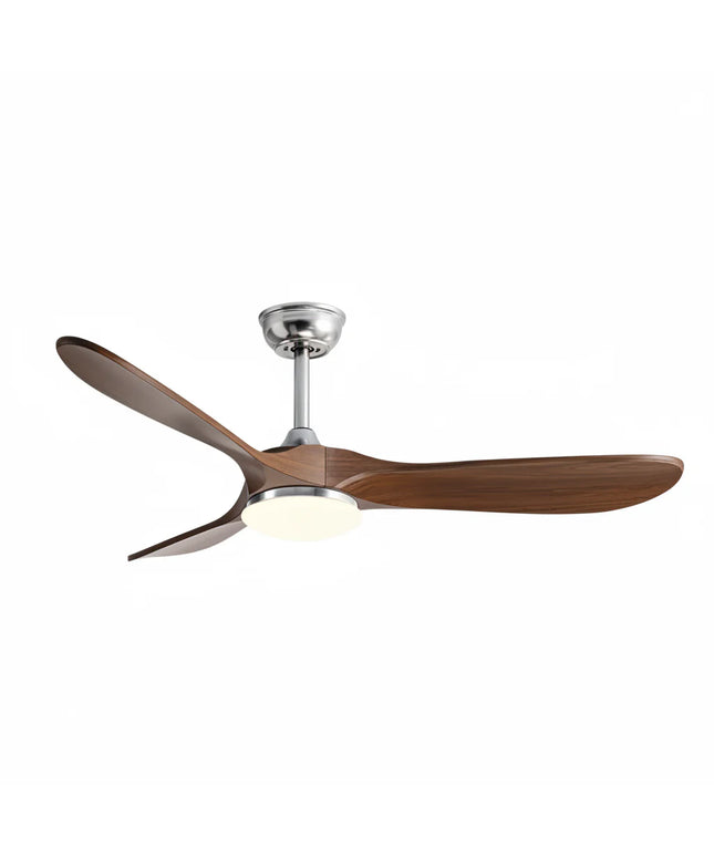 Ventilateur Plafond Silencieux - Argent et ABS Marron Foncé