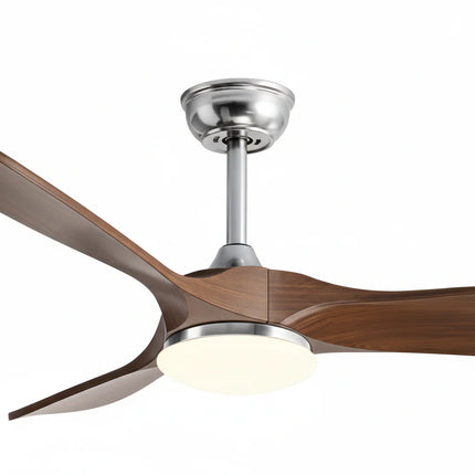 Ventilateur Plafond Silencieux - Argent et ABS Marron Foncé