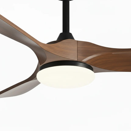 Ventilateur Plafond Silencieux - Noir et ABS Marron Foncé