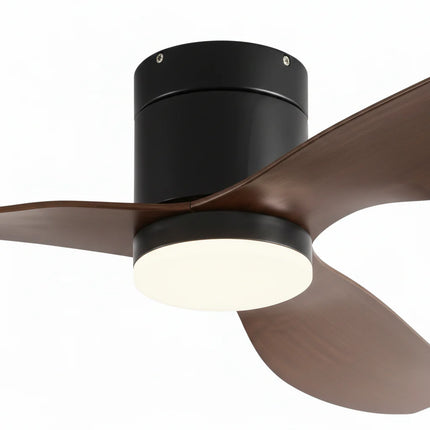 Ventilateur de Plafond Silencieux - Noir & ABS Bois Foncé