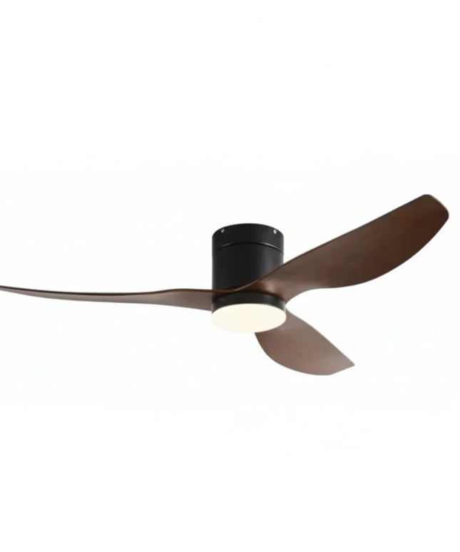 Ventilateur de Plafond Silencieux - Noir & ABS Bois Foncé
