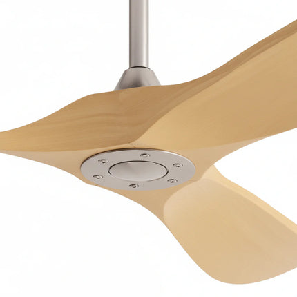 Ventilateur Plafond Silencieux - Argent et ABS Marron Clair