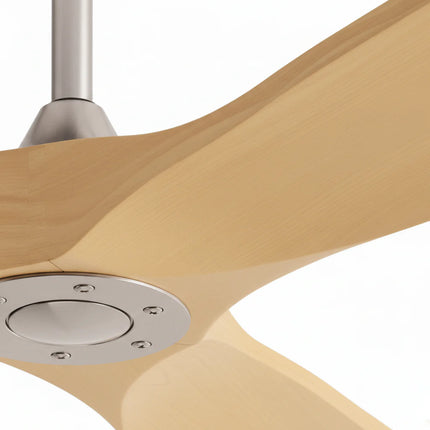 Ventilateur Plafond Silencieux - Argent et ABS Marron Clair